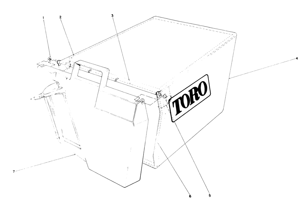 Grass Bag Assembly Diagram and Parts List for 20561 0000001 - 0999999 Toro Lawn Mower
