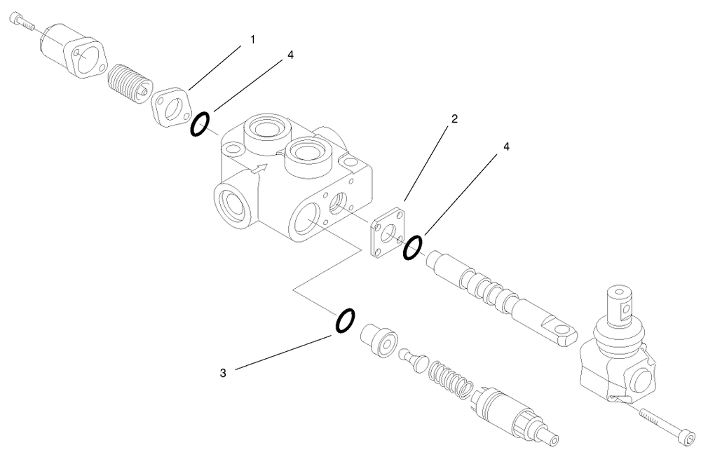 Hydraulic Valve Assembly No. 99-3077 Diagram and Parts List for 22305TE 990001 - 999999 Toro Lawn Tractor Accessories