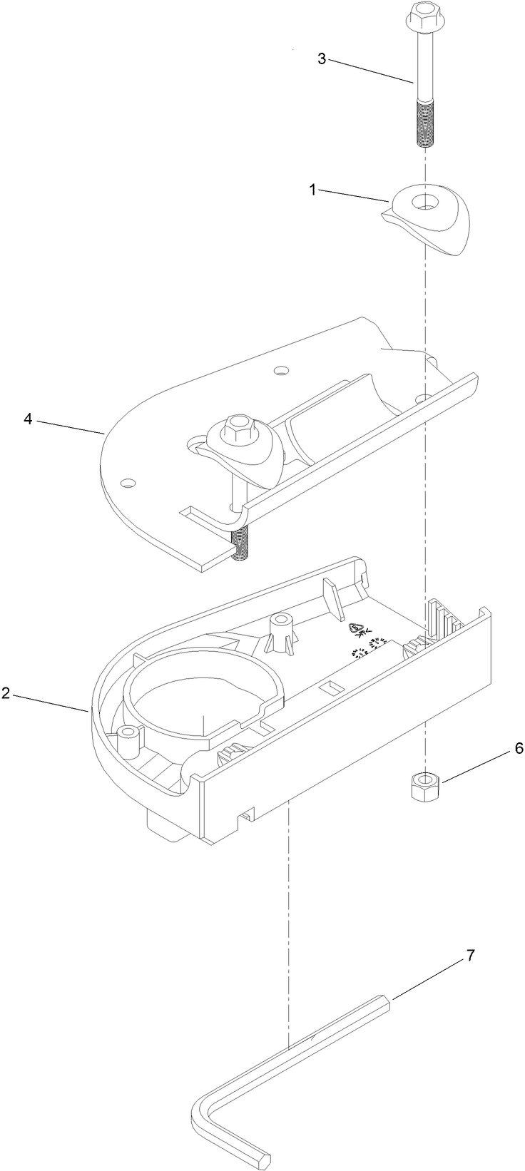 Lever Bracket Assembly Diagram and Parts List for 54610 322000001 - 322999999 Toro Lawn Tractor Accessories