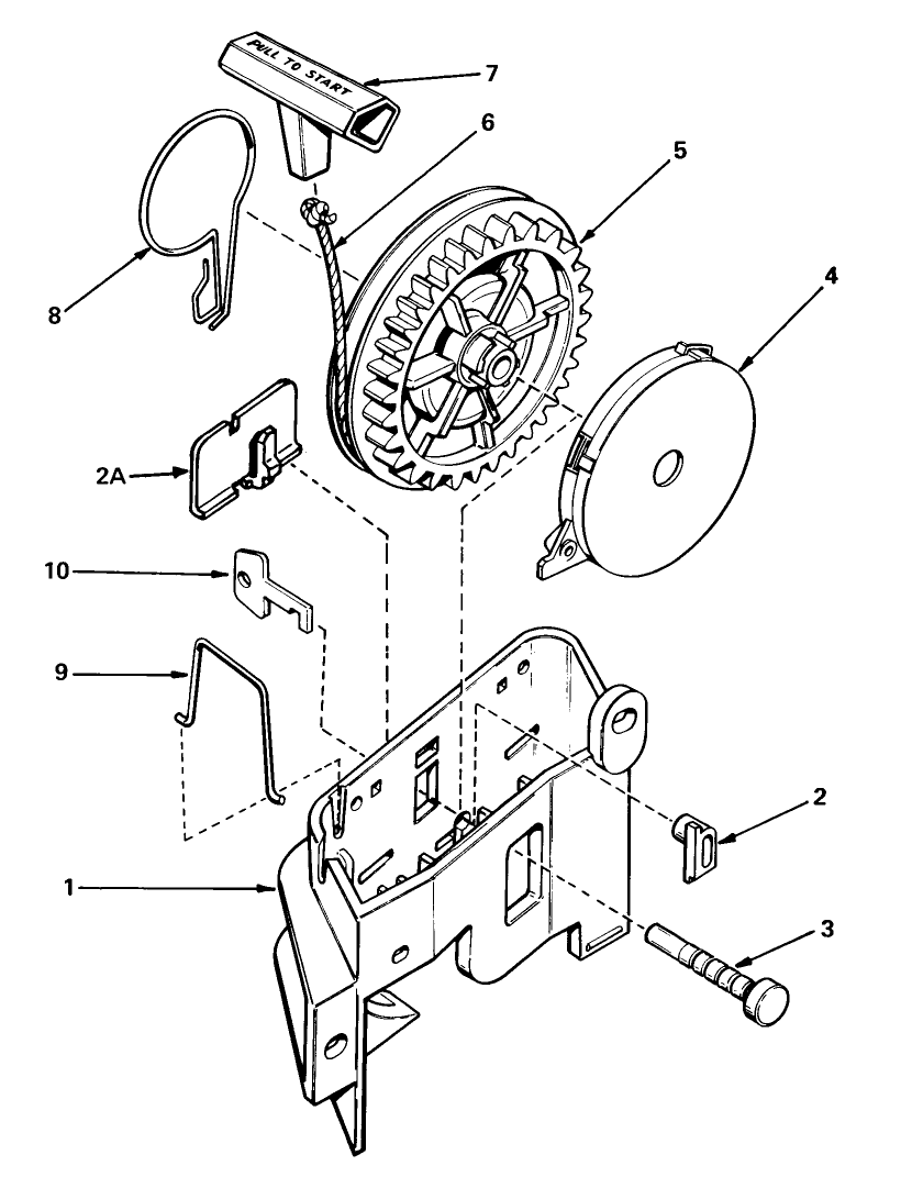 Rewind Starter No. 590531 Diagram and Parts List for 18015 9000001 - 9999999 Toro Lawn Mower