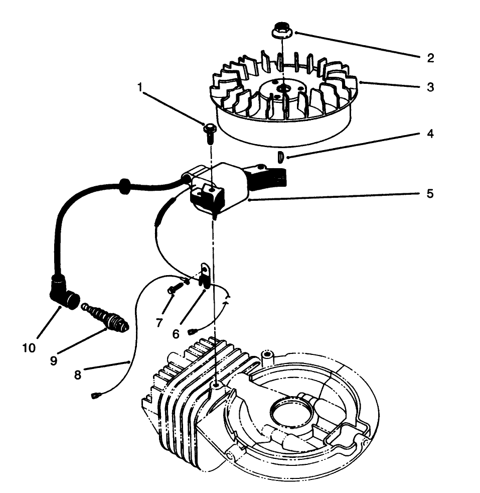 Flywheel & Magneto Assembly Model No. 47ps5-4 Diagram and Parts List for 38180 6900001 - 6999999 Toro Snow Blower