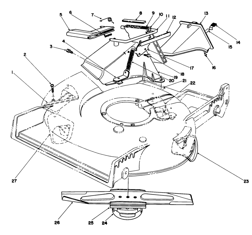 Recycler Assembly Diagram and Parts List for 59171 1000001 - 1999999 Toro Lawn Mower