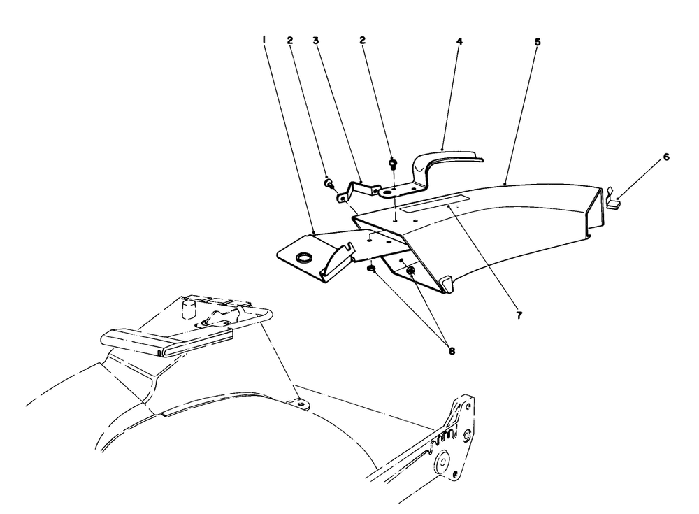 Side Discharge Chute Model No. 59108 (Optional) Diagram and Parts List for 20672 3000001 - 3999999 Toro Lawn Mower