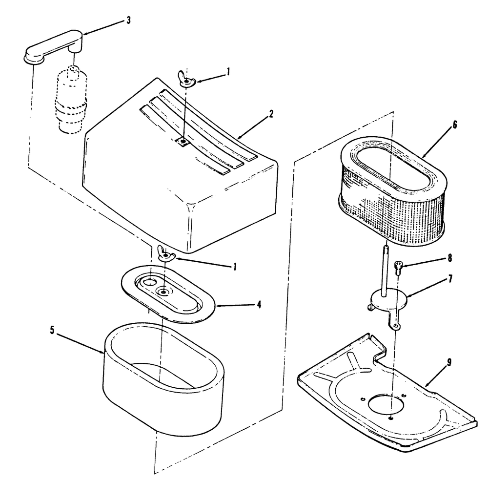 Air Cleaner-616-Z, 620-Z Diagram and Parts List for Y1-16OE03 1000001 - 1999999 Toro Lawn Tractor