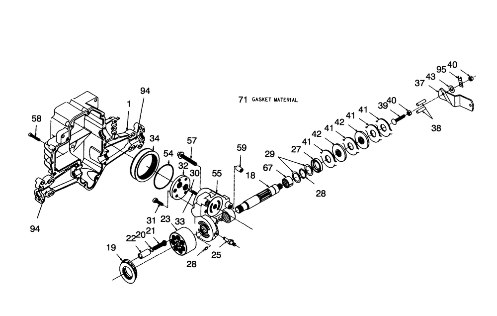 Hydrogear Transaxle Model No. 321-0500 Diagram and Parts List for 71213 59000001 - 59100000 Toro Lawn Tractor