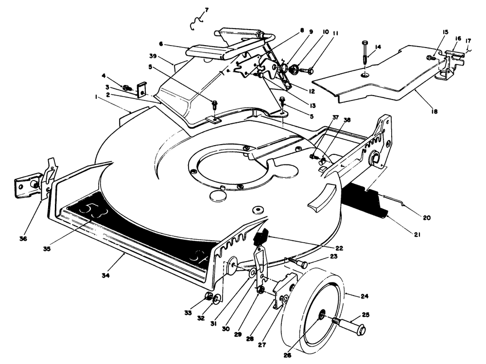 Housing Assembly Diagram and Parts List for 20620C 8000001 - 8999999 Toro Lawn Mower