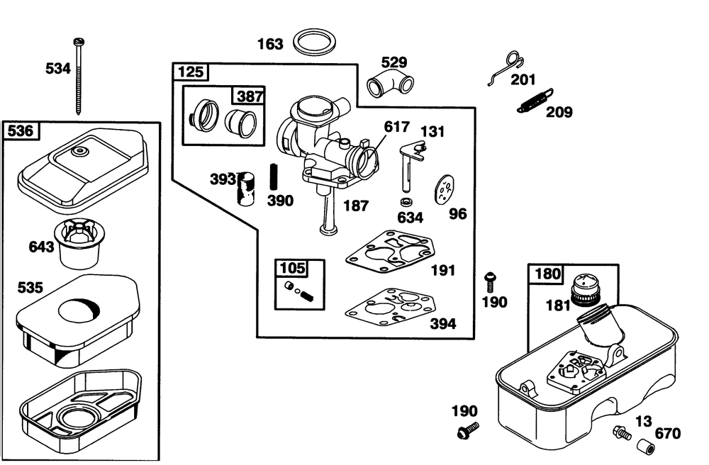Engine Briggs & Stratton Model 95902-3154-01 Diagram and Parts List for 20431 39000001 - 39999999 Toro Lawn Mower