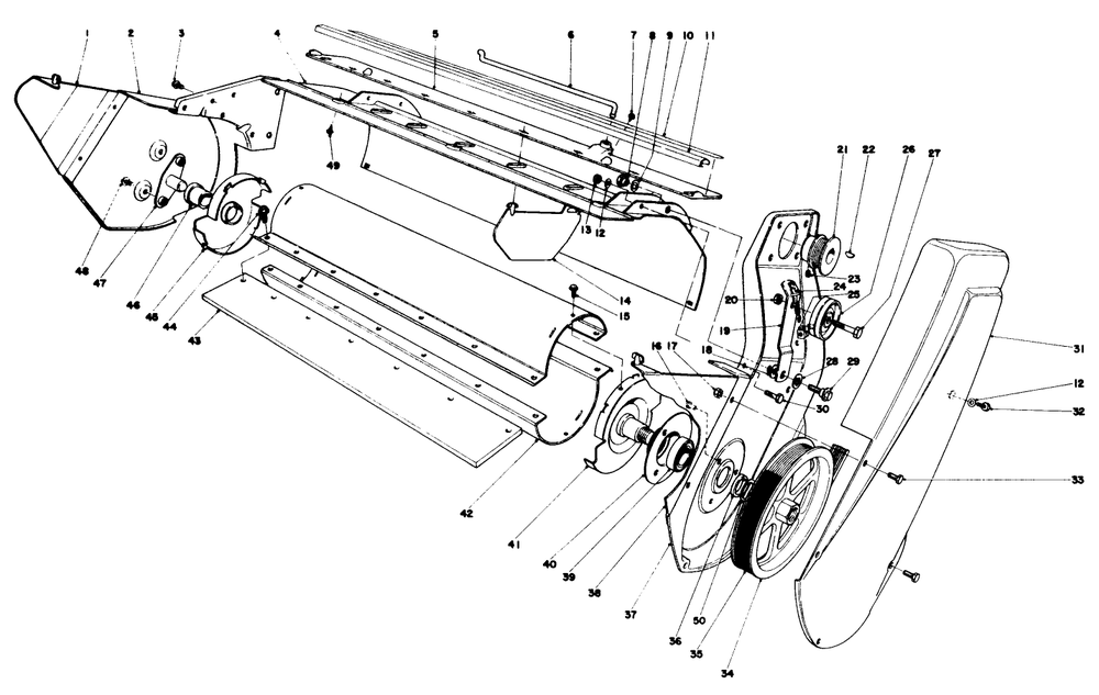 Lower Main Frame Diagram and Parts List for 31506 7000001 - 7999999 Toro Snow Blower