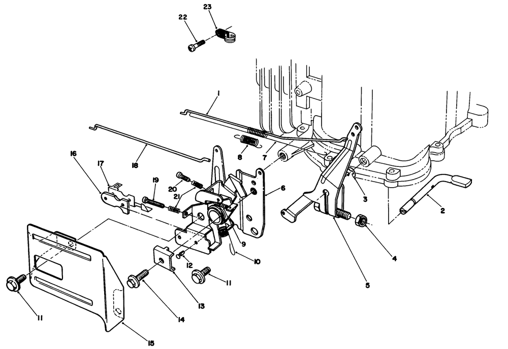 Governor Assembly (Engine No. Vmm1-2) Diagram and Parts List for 26620B 3900001 - 3999999 Toro Lawn Mower