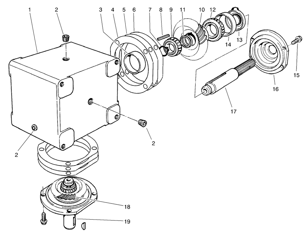 Gear Box Assembly No. 68-6810 Diagram and Parts List for 30564 700001 - 799999 Toro Lawn Mower