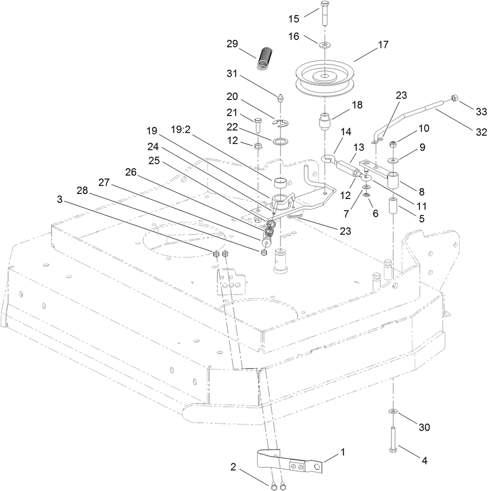 Idler And Brake Assembly Diagram and Parts List for 2710 313000001 - 313999999 Toro Lawn Tractor Accessories