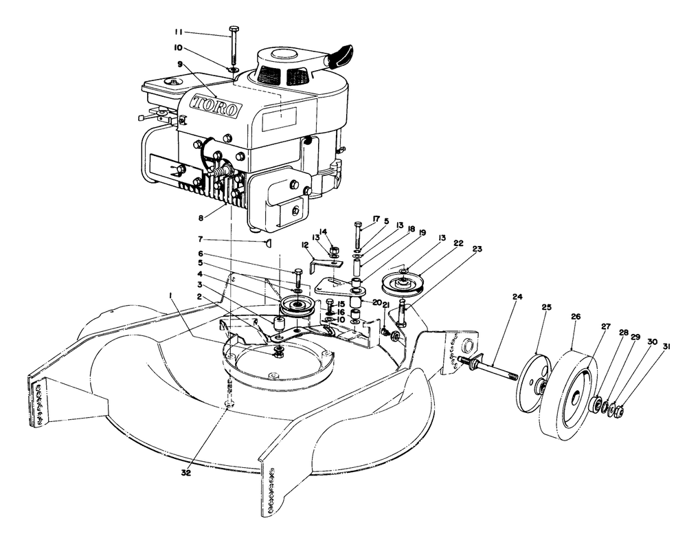 Engine Assembly Diagram and Parts List for 23177 7000001 - 7999999 Toro Lawn Mower