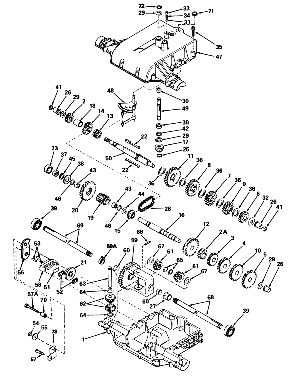 Peerless Transaxle Model No. 801f Diagram and Parts List for 57400 8000001 - 8999999 Toro Lawn Tractor