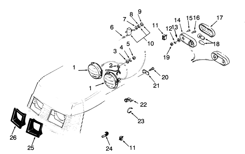 Electrical System Diagram and Parts List for 73380 3900001 - 3999999 Toro Lawn Tractor