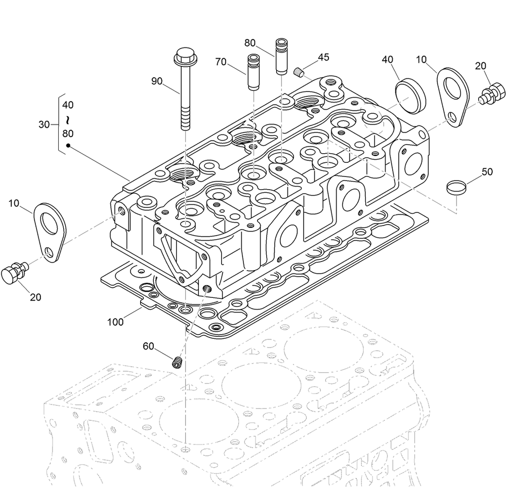 Cylinder Head Assembly Diagram and Parts List for 22324 407960000 - 409359999 Toro Lawn Tractor Accessories