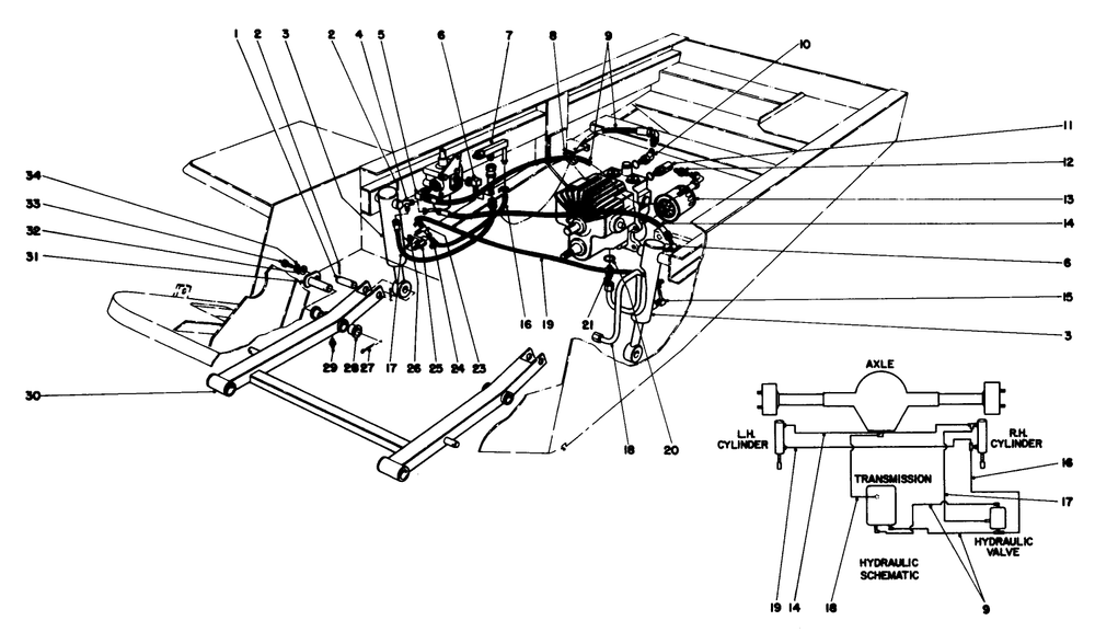 Hydraulic Valve And Lift Arm And Cylinders Diagram and Parts List for 30760 90001 - 99999 Toro Lawn Tractor