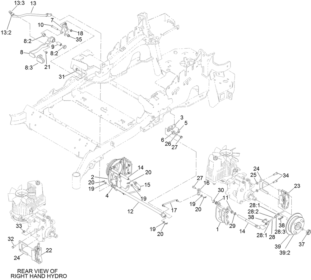 Park Brake Assembly Diagram and Parts List for 72928 400000000 - 412799999 Toro Lawn Tractor