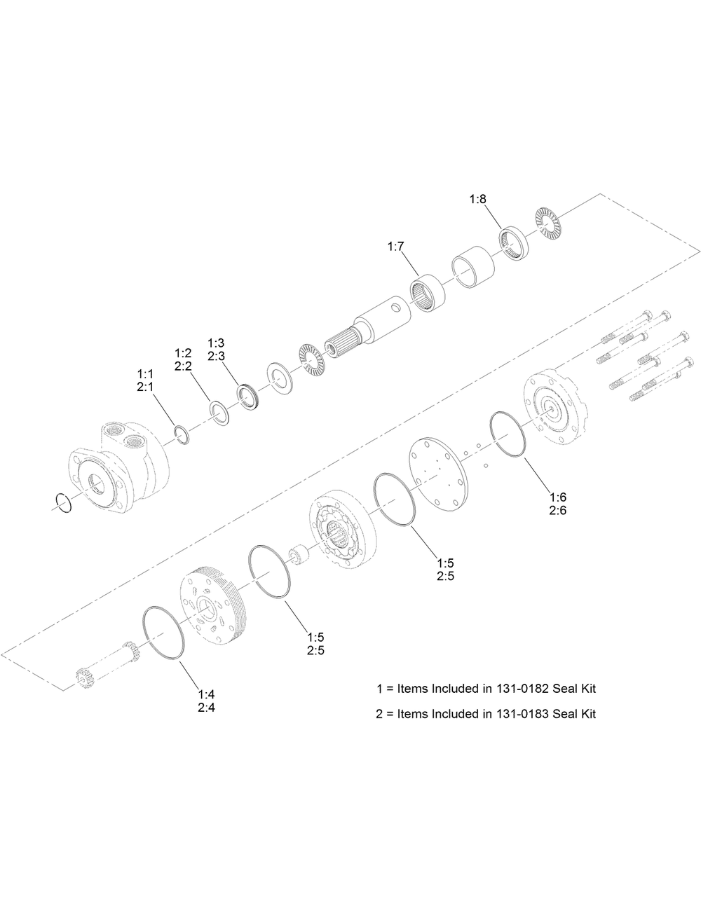Hydraulic Motor Assembly No. Au8hm24048 Diagram and Parts List for 23898 400000000 - 999999999 Toro Lawn Tractor Accessories