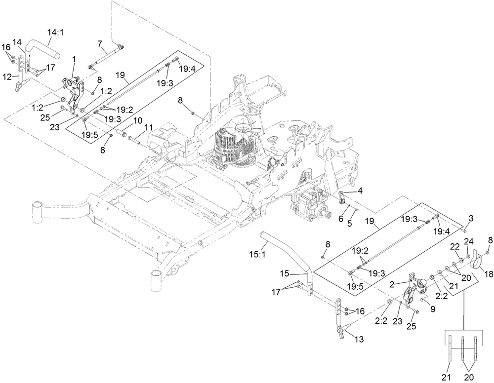 Motion Control Assembly Diagram and Parts List for 74901 (313000001-313999999)(2013) Toro Lawn Mower