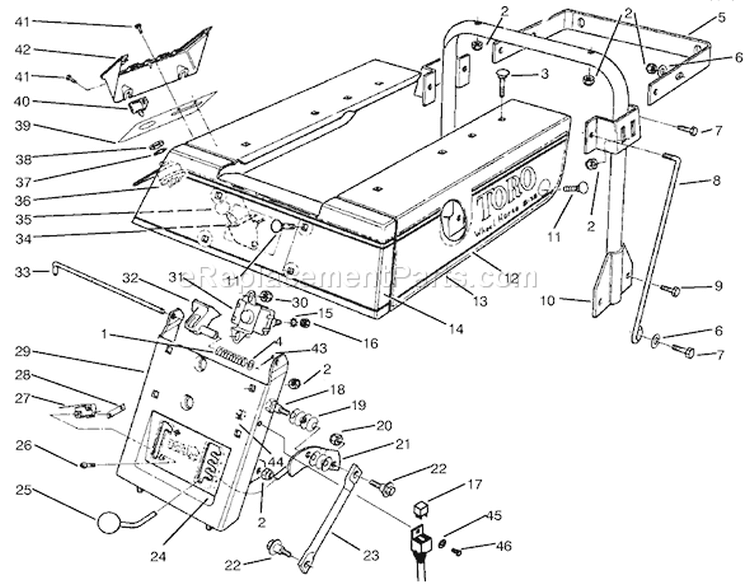 Page K Diagram and Parts List for 70040 39000001-39999999 - 1993 Toro Lawn Tractor