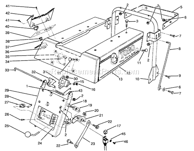 Page K Diagram and Parts List for 70040 49000001-49999999 - 1994 Toro Lawn Tractor