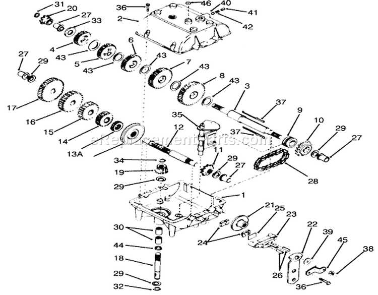 Page O Diagram and Parts List for 70040 49000001-49999999 - 1994 Toro Lawn Tractor
