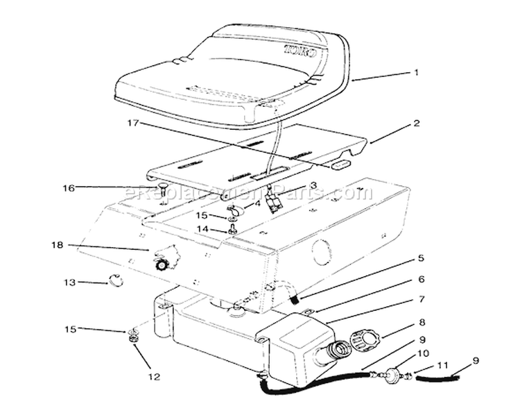 Page L Diagram and Parts List for 70040 59000001-59999999 - 1995 Toro Lawn Tractor