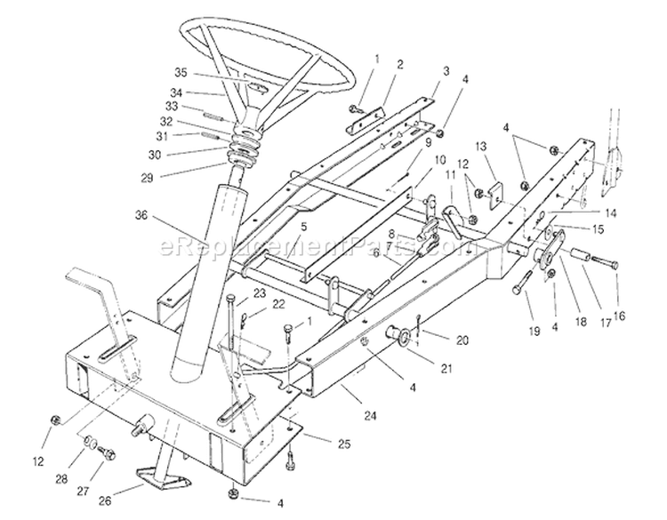Rear Axle Assembly Diagram and Parts List for 70041 8900001-8999999 - 1998 Toro Lawn Tractor