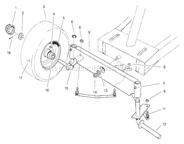 Rear Body Assembly Diagram and Parts List for 70041 8900001-8999999 - 1998 Toro Lawn Tractor