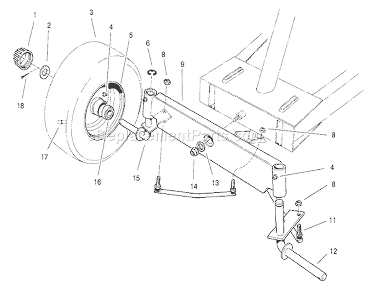 Rear Body Assembly Diagram and Parts List for 70044 210000001-210999999 - 2001 Toro Lawn Tractor