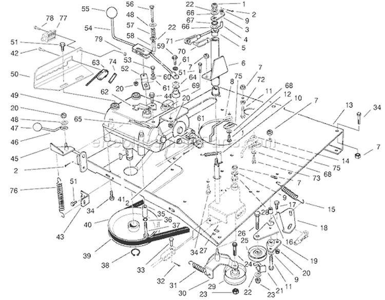 Cutting Unit Assembly Diagram and Parts List for 70044 210000001-210999999 - 2001 Toro Lawn Tractor