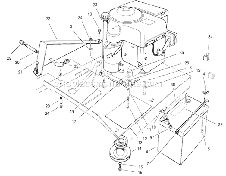 Page D Diagram and Parts List for 70044 210000001-210999999 - 2001 Toro Lawn Tractor