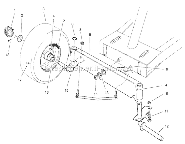 Rear Body Assembly Diagram and Parts List for 70044 9900001-9999999 - 1999 Toro Lawn Tractor