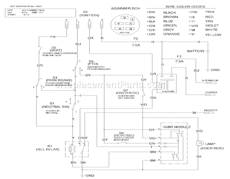 Page C Diagram and Parts List for 70044 9900001-9999999 - 1999 Toro Lawn Tractor