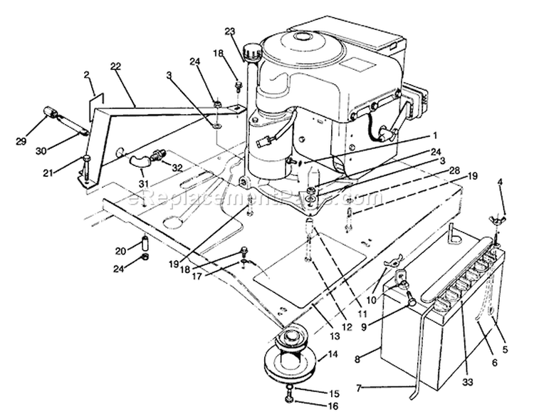 Front Body Assembly Diagram and Parts List for 70060 39000001-39999999 - 1993 Toro Lawn Tractor
