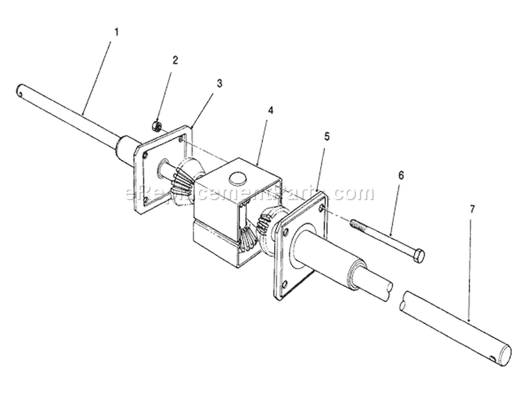 Differential Assembly Diagram and Parts List for 70060 6900001-6999999 - 1996 Toro Lawn Tractor