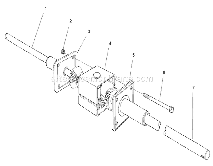 Differential Assembly Diagram and Parts List for 70060 79000001-79999999 - 1997 Toro Lawn Tractor