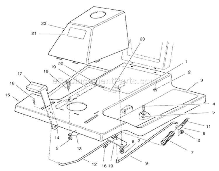 Front Body Assembly Diagram and Parts List for 70060 79000001-79999999 - 1997 Toro Lawn Tractor