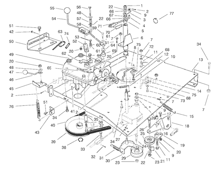 Transmission & Linkage Assembly Diagram and Parts List for 70060 89000001-89999999 - 1998 Toro Lawn Tractor