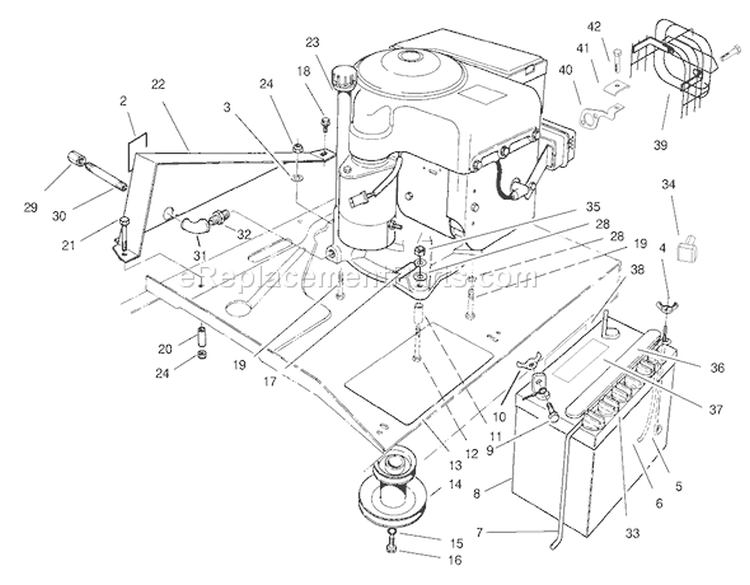 Engine Assembly Diagram and Parts List for 70060 89000001-89999999 - 1998 Toro Lawn Tractor