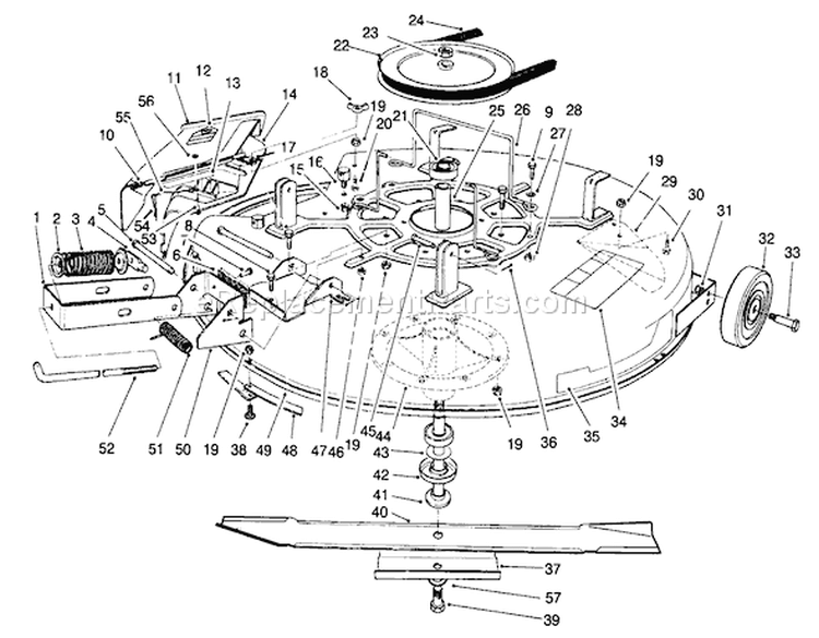 Mower Assembly-Recycler Diagram and Parts List for 70081 7900001-7999999 - 1997 Toro Lawn Tractor