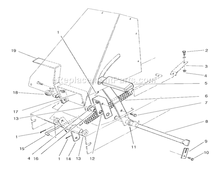 Brake & Clutch Assembly Diagram and Parts List for 70082 8900001-8999999 - 1998 Toro Lawn Tractor