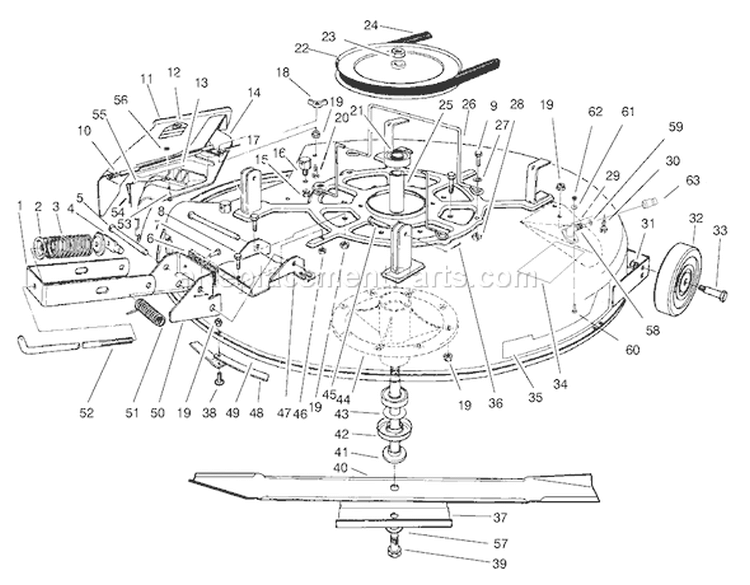 Mower Assembly-Recycler Diagram and Parts List for 70082 8900001-8999999 - 1998 Toro Lawn Tractor