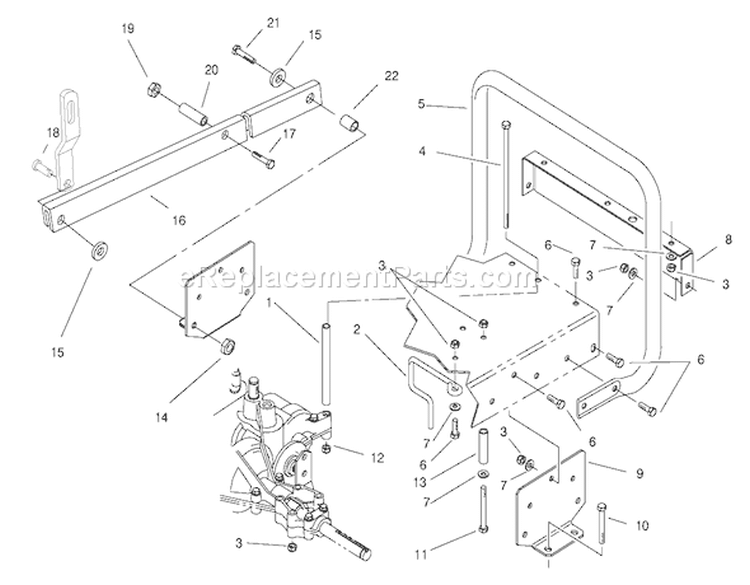 Stand Bar Assembly Diagram and Parts List for 70082 8900001-8999999 - 1998 Toro Lawn Tractor