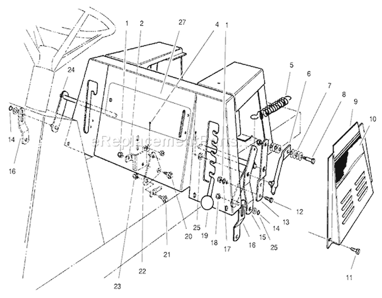 Linkage Assembly Diagram and Parts List for 70084 8900001-8999999 - 1998 Toro Lawn Tractor