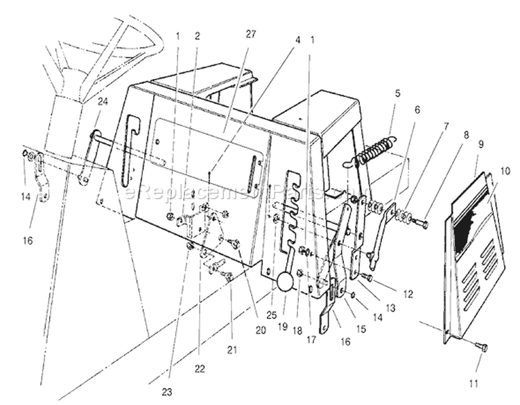 Linkage Assembly Diagram and Parts List for 70089 220000001-220999999 - 2002 Toro Lawn Tractor