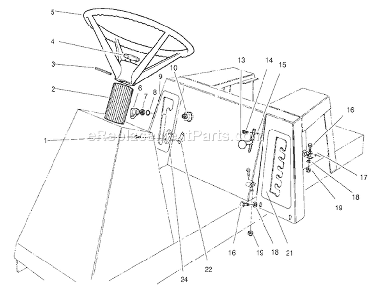 Steering Wheel, Switches & Decals Diagram and Parts List for 70089 220000001-220999999 - 2002 Toro Lawn Tractor