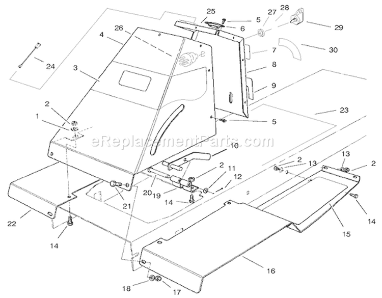 Front Tower Assembly Diagram and Parts List for 70089 9900001-9999999 - 1999 Toro Lawn Tractor