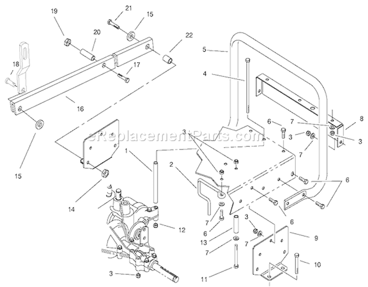 Stand Bar Assembly Diagram and Parts List for 70089 9900001-9999999 - 1999 Toro Lawn Tractor