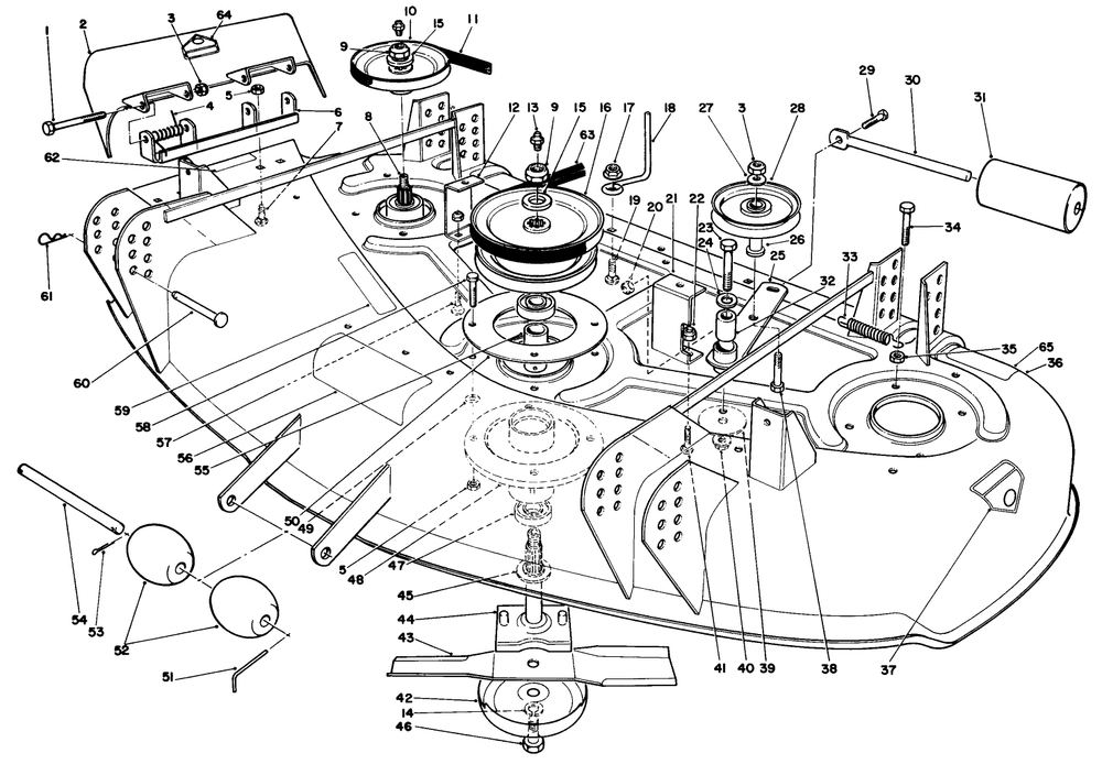Cutting Unit Assembly Diagram and Parts List for 30144 900001 - 999999 Toro Lawn Mower
